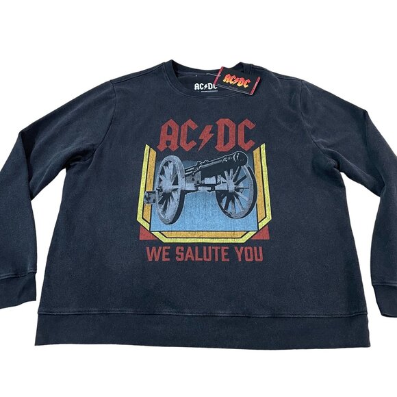 AC/DC "We Salute You" Sweatshirt Men's Size XL NEW Black Classic Rock - Picture 1 of 5